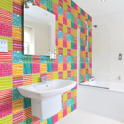Zelfklevende muurtegelstickers voor keuken en badkamer - 60 AZULEJOS BENITA tegelstickers - 60 stickers 20x20cm