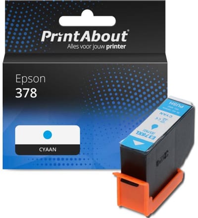 PrintAbout huismerk Inktcartridge 378 (C13T37824010) Cyaan Geschikt voor Epson