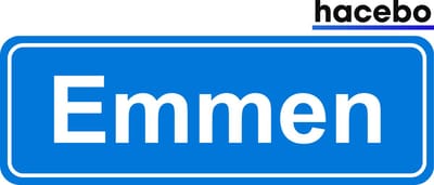 Hacebo - Plaatsnaam Sticker - 29x10 CM - Emmen sticker - Verkeersborden sticker - grappige cadeaus - Emmen