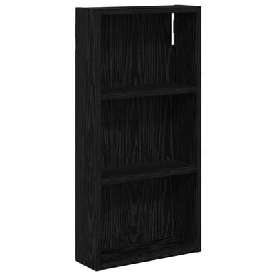 vidaXL - Badkamer - wandkast - Zwarte - Eik - 30 - x - 10 - x - 60,5 - cm