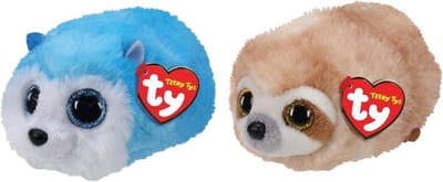 Ty - Knuffel - Teeny Ty's - Slush Husky & Dangler Sloth