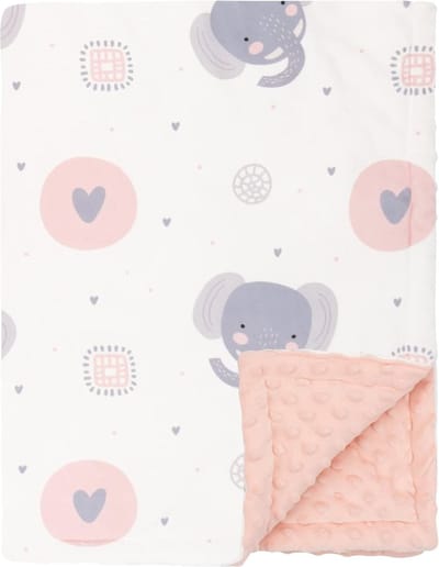 Zachte katoenen babydeken voor newborns - Dubbellaagse peuterdeken met stippen (75 x 100 cm)