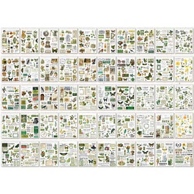 50 stuks Vintage Materiaal Stickers Lifebook Serie Washi Volle Kleur Retro Sticker voor Handboek beige