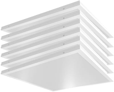 Inbouwpaneel plat Inbouwspot LED vierkant LED plafondlamp wit, aluminium, 36W 4320lm daglicht wit, LxBxH 59,5x59,5x3,3 cm, set van 6