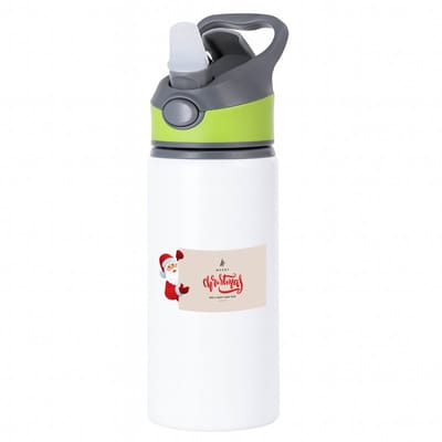 Hacebo® - Kerst merry christmas and a happy new year waterfles met rietje groen - Kerstmis - Kerst beker - winter - kerst - christmas - kerst cadeau - water fles - 650ML