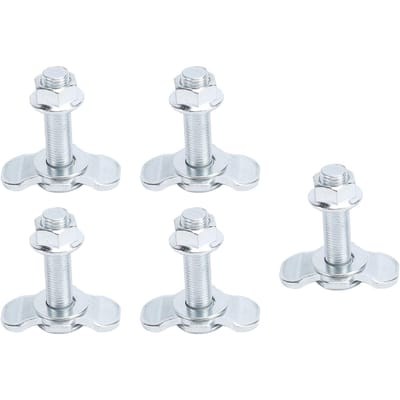 5 stuks L-rail dubbele nok schroefdraadbout moer fitting M10x45mm voor laadbak aanhanger ladingcontrole
