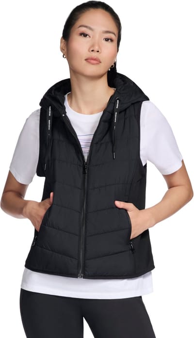 Skechers GO Shield Performance Elite Hooded Vest, Vrouwen, Zwart, Mouwloos, maat: L