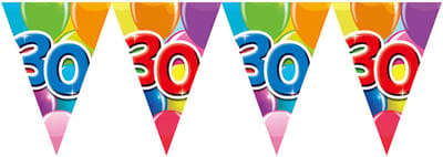 Vlaggenlijn 30 jaar 10 meter - Verjaardag Feestje Vlag Vlaggen Versiering Slinger Feestdecoratie Decoratie