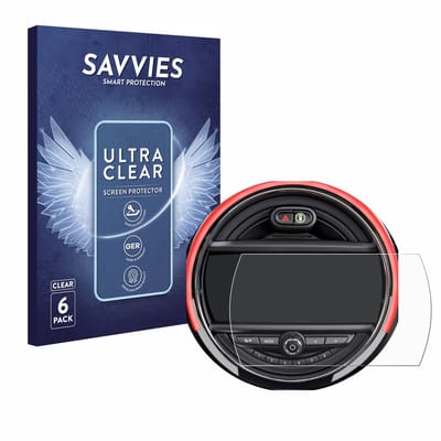 Savvies - Screenprotector voor Mini Cooper R56 (6.5") - Folie Beschermfolie transparant 6 Stuks