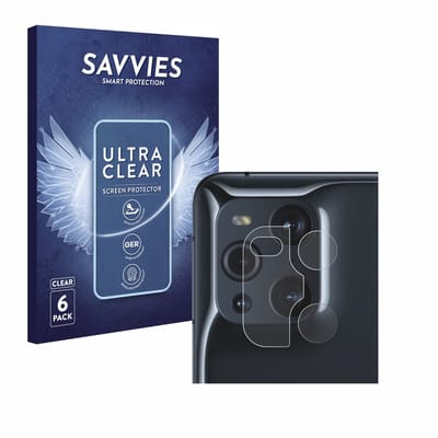 Savvies - Screenprotector voor Oppo Find X3 Pro (ALLEEN Camera Lens) - Folie Beschermfolie transparant 6 Stuks