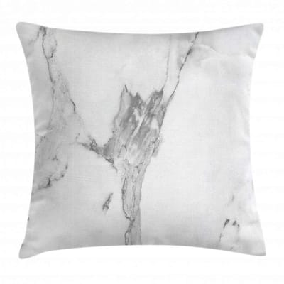 ABAKUHAUS Marmorkussenhoes – Omkeerbaar patroon – 60x60 cm – Wit/Grijs/Zand