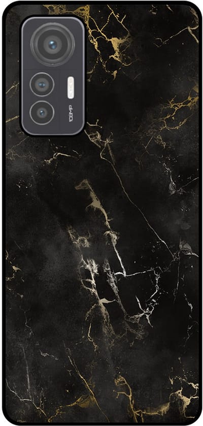 Smartphonica Telefoonhoesje Geschikt voor Xiaomi 12 Lite met marmer opdruk - TPU backcover case black marble design - Zwart geschikt voor Xiaomi 12 Lite