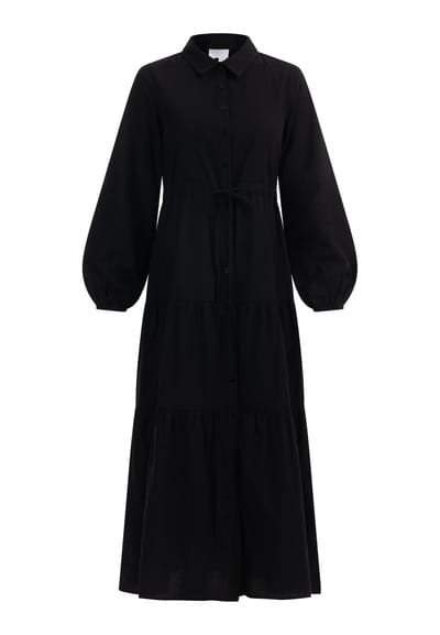 usha Katoenen maxi jurk lynnea Dames zwart