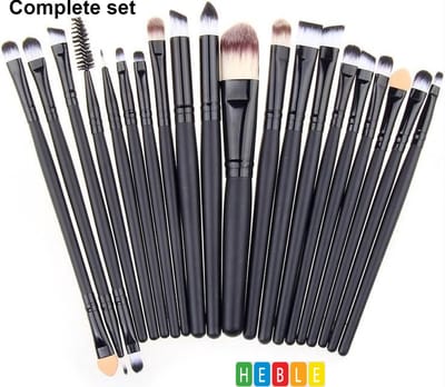 ***Diamond Make Up Kwastenset - 20 delig - Make Up Brush - Make Up Penselenset - Oogschaduw - Kwasten - Zwart - van Heble®***