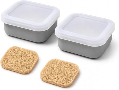 Set van 2 lekvrije siliconen zeepbakjes met afdruipbakje, ideaal voor badkamer, keuken en reizen, perfect voor gezinnen en studenten
