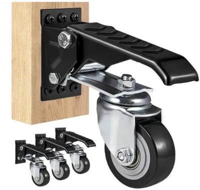 Amolass - Set van 4 Zwenkwielen - 4 Stuks - Werkbankwielen - 75kg Draagvermogen - 360° Zwenkbaar - Voor Werkbanken/Meubels/Etc