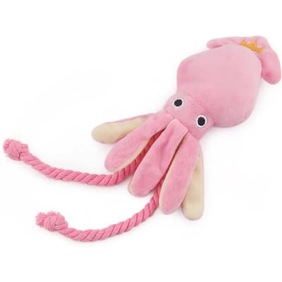 Supet Pet Octopus Pluche Touwspeeltje Is Bijtbestendig, Leuk en Interactief, Geschikt voor Binnen- en Buitengebruik roze