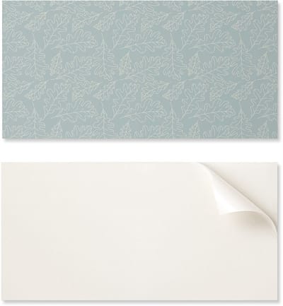 Zelfklevend vinylpaneel, perfect voor moderne interieurs, 100x50 cm, bladeren op een delicate achtergrond.