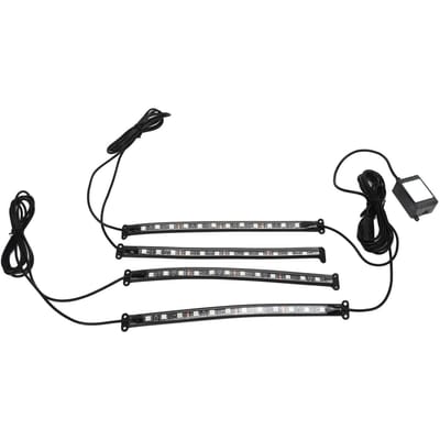 LED Strip Verlichting voor Auto Interieur met APP Afstandsbediening 7 Kleuren RGB Muziek Ritme Decoratieve Verlichting voor Auto's black