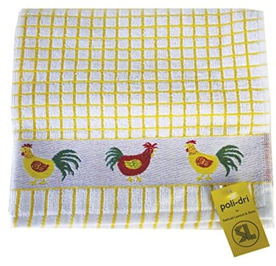 Gele Kippen Jacquard Theedoek 50x70 cm – 100% Katoen, Ultra-Absorberend en Zacht, Machinewasbaar