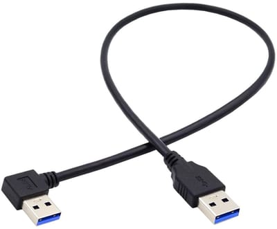 Allecto - USB 3.0 Type A 90° Hoek Kabel - Snelle Gegevensoverdracht - 40 cm - Hoge kwaliteit - Duurzaam - Geschikt voor pc en laptop - Zwart