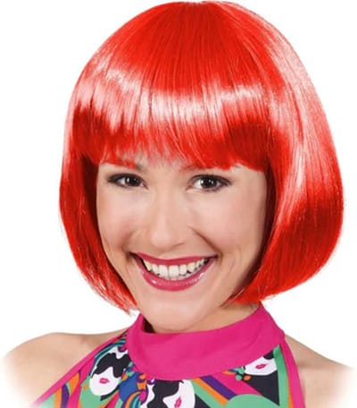 Pruik dames haar - Rood - Pruiken Dames Kort Haar - Verkleedkleren meisje / dames - Verkleedaccessoires - Puik Lola Rood