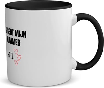 Akyol - jij bent mijn nummer één koffiemok - theemok - zwart - Liefde - iemand die je in het zonnetje wilt zetten - nummer 1 - leuke cadeau - kado - verjaardag - geschenk - 350 ML inhoud