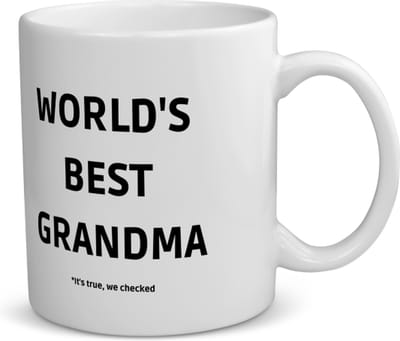 Akyol - world's best grandma it's true we checked koffiemok - theemok - Oma - werelds beste oma - verjaardag - cadeautje voor oma - oma artikelen - kado - geschenk - 350 ML inhoud