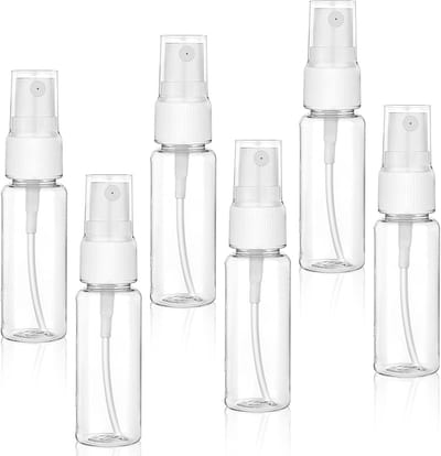 ByShane - Transparante kunststof spuitflessen 20 ml, set van 6 - Lege reisflessen voor schoon, hydraterend en navulbaar gebruik - Kleine flesjes om te vullen - Ideaal voor op reis - Handige plastic spuitflesjes.