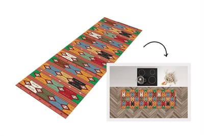 Keukenloper - Loper keuken - Geometrie- Patronen - Zuid-Amerika - 150x50 cm - Keukenloper vinyl