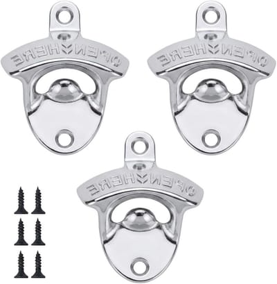 Muurflesopener Set van 3 - Handige Flessenopener voor Thuis, Bar en Feestjes