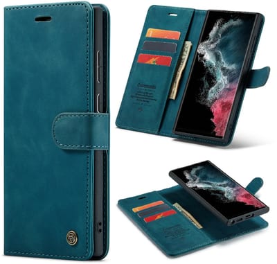 Casemania Hoesje Geschikt voor Samsung Galaxy S25 Edge - Emerald Green - 2 in 1 Magnetic Book Case - Groen