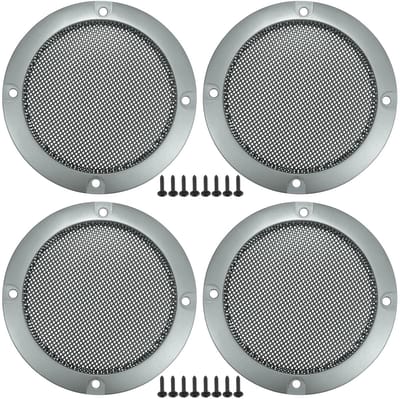 Dailygoody - 3 Inch Auto Speaker Roosters - Duurzaam en Corrosiebestendig - Grijs - Bescherming voor Subwoofer - Geschikt voor DIY projecten