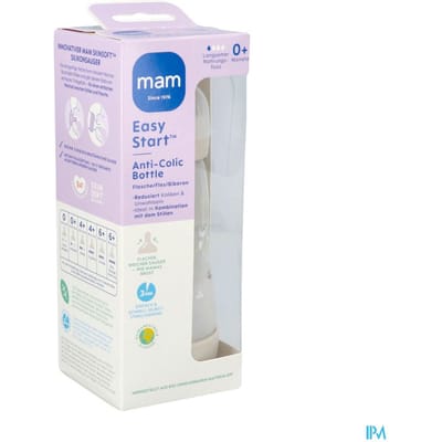 MAM - Easy Start Babyfles - 260 ML - Anti-Koliek - BPA-vrij - 0+ Maanden - Mat - Uni