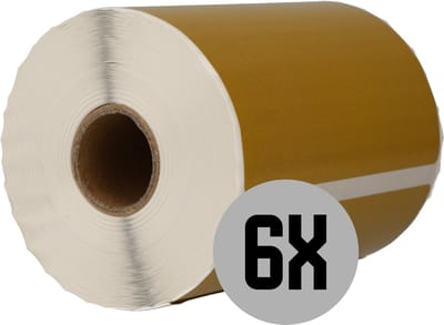 DULA Dymo Compatible labels - Goud - S0904980 - Grote verzendetiketten - 6 rollen - 104 x 159 mm - 220 labels per rol