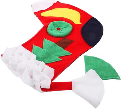 Snuffelmat Huisdier - Voer Speelgoed - Langzaam Voeren - Kerstsok Ontwerp - 38 x 345 cm - Rood