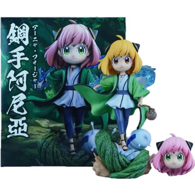 Nouvelle figurine de personnage de dessin animé Anya Cos Tsunade SPY×FAMILY yeux mignons décoration de bureau cadeau gray