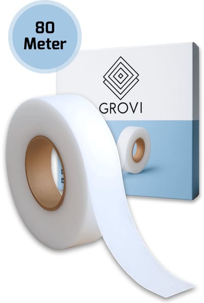 Grovi Strijkband 80 meter - Zoomband Instrijkbaar - Gordijnband - Geschikt als Vlieseline - Opstrijkbaar - 1.5 cm breed - Kantenband - Plooiband - Voor kleding Reparaties en Inkorten - Omzomen