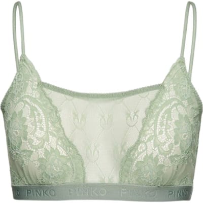 PINKO Brigida Bra Pizzo Indemagliato Jacquard C/logo Ambient Green Size: XS | Bras Outlet | Dames | Groen