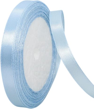 Lichtblauw satijnen lint 10 mm voor geschenkverpakking, 23 meter lichtblauw haarlint taartstrikken, effen kleur stof polyester satijnen lint voor ballonnen, paasbruiloft meisjes