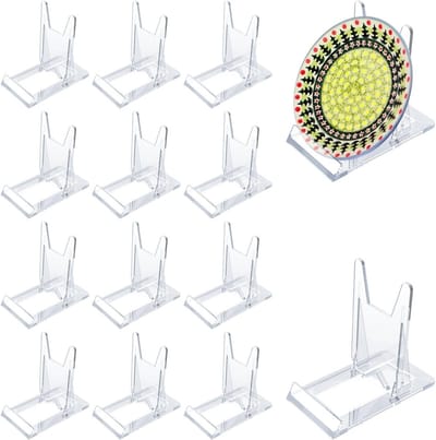 Verstelbare Acryl Plate Stand voor 12 Stukken, Decoratieve Plastic Houder voor CD's, Boeken en Foto's