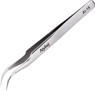 Precisie pincet - Fijne punt - Precisie werk - Gebogen ontwerp - 12 cm - Zilver