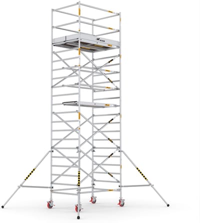 Wixor Rolsteiger | Steiger | Stelling | Rolstelling 190 Lang | 135 Breed | 7m werkhoogte | Schoren