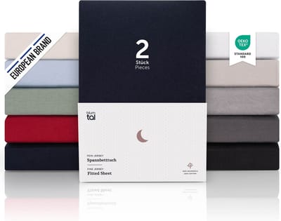 Blumtal Hoeslaken Premium Jersey - 90 x 200 cm - tot 25 cm Matrashoogte - Dark Ocean Blue - 100% Katoen - Set van 2