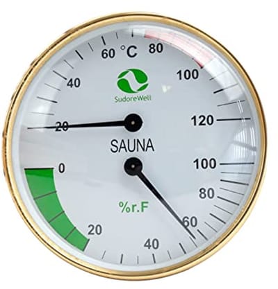 Sauna klimaatmeter met thermometer en hygrometer Ø130mm