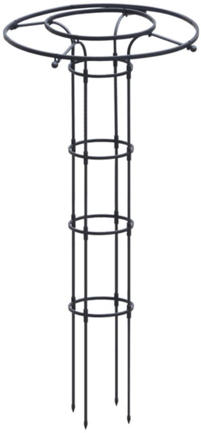 Tuin Circulaire Trellis Zwart Stalen -Tuin Klimmen Plant Ondersteuning Structuur Totale hoogte 150 CM Een