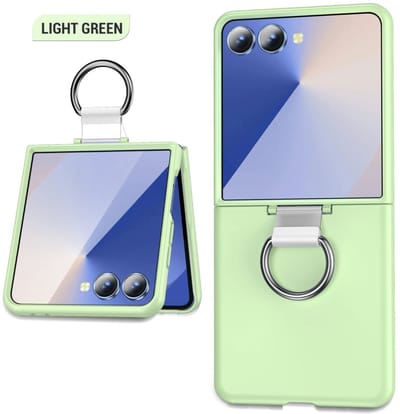 Casemania – Backcover – Geschikt voor Samsung Z Flip 7 - Ring - Mint Groen