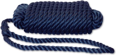 Hollex Landvast Navy 12mm X 12 meter met lus - 3 strengs - touw