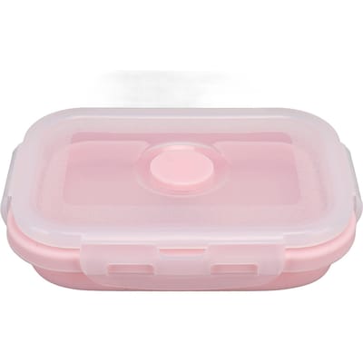 Opvouwbare Siliconen Voedselbewaarcontainer Hittebestendig Magnetronbestendig Lunchbox 350ml white