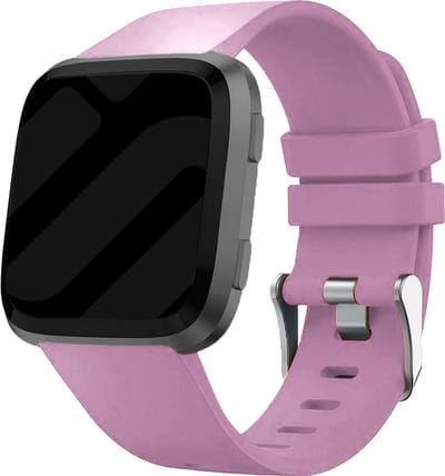 Siliconen Smartwatch bandje - Geschikt voor Fitbit Versa / Versa 2 silicone band - oud-roze - Strap-it Horlogeband / Polsband / Armband - Maat: Maat S